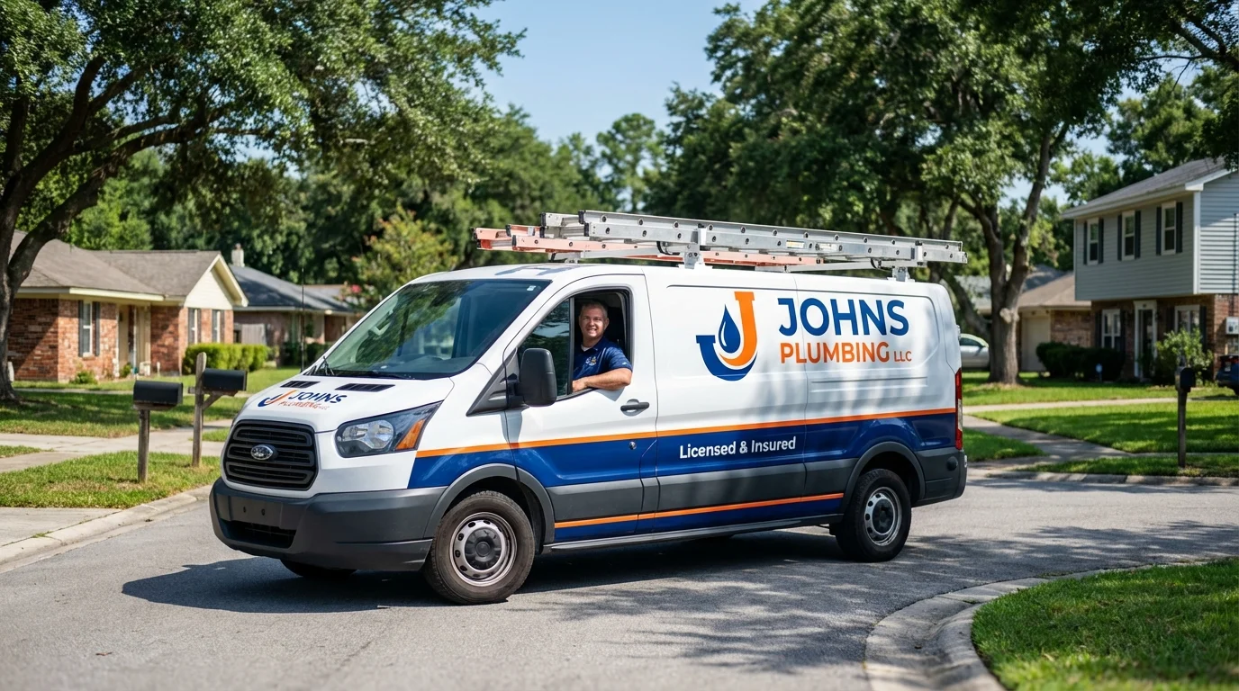 Johns Plumbing LLC service van in Youngtown, AZ