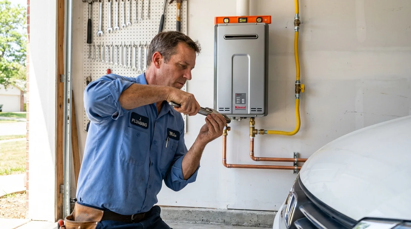 Tankless water heater installation by a Johns Plumbing LLC plumber in Youngtown